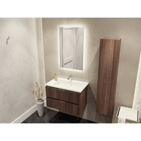 30 in. W x 20 in. H x 18 in. D Bath Vanity Set with Vanity Top in White with White Basin and Mirror