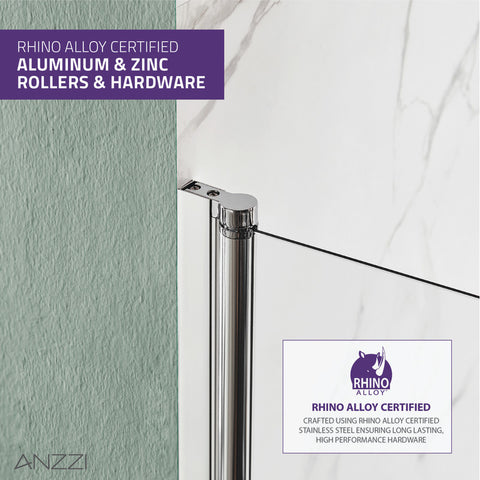 Anzzi 5 ft. Acrylic Rectangle Tub With 34 in. x 58 in. Frameless Tub Door