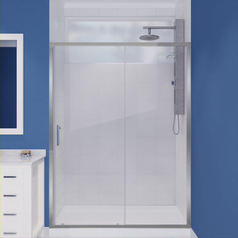 SD-AZ052-02CH - ANZZI Halberd Series 60 in. x 72 in. H Sliding Framed Shower Door in Polished Chrome with Tsunami Guard Tempered Glass