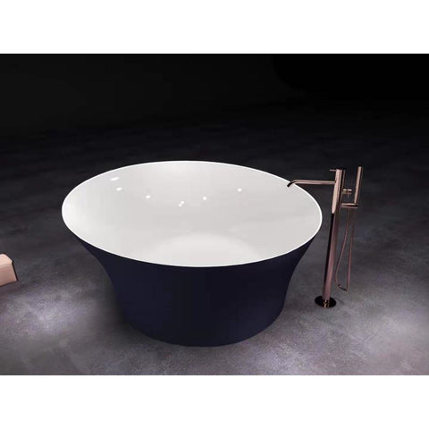 FT-AZ142 - ANZZI Lacrima Series 62" Acrylic Freestanding Bathtub in Navy Blue
