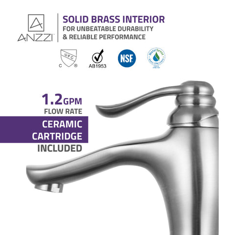 Anfore Single Hole Single Handle Bathroom Faucet