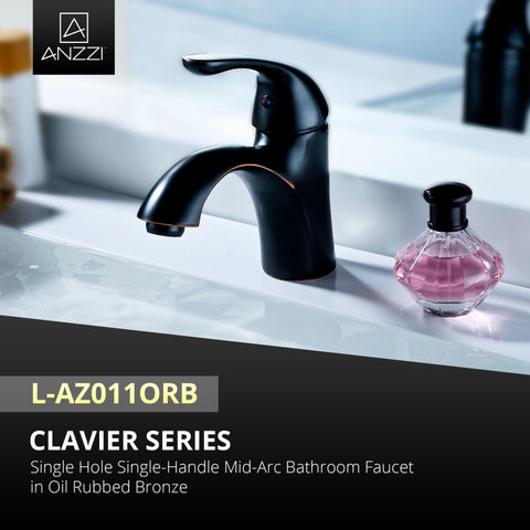 ANZZI Clavier Series Single Hole Single-Handle Mid-Arc Bathroom Faucet