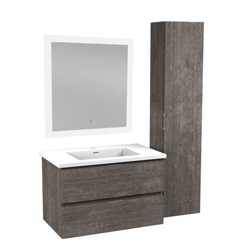 30 in. W x 20 in. H x 18 in. D Bath Vanity Set with Vanity Top in White with White Basin and Mirror
