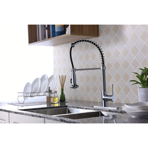 KF-AZ194CH - ANZZI Step Single Handle Pull-Down Sprayer Kitchen Faucet in Polished Chrome