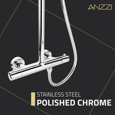 Heavy Rainfall Stainless Steel Shower Bar with Hand Sprayer