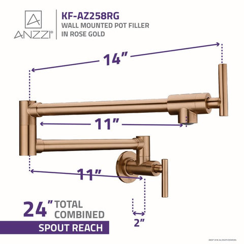 ANZZI Braccia Series 24" Wall Mounted Pot Filler