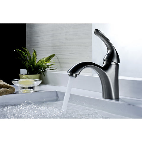 L-AZ011BN - ANZZI Clavier Series Single Hole Single-Handle Mid-Arc Bathroom Faucet in Brushed Nickel