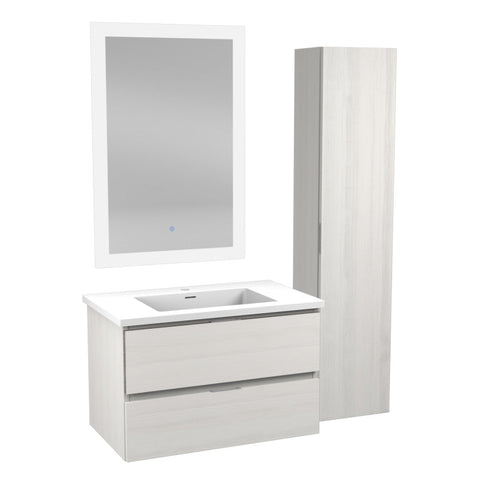 30 in. W x 20 in. H x 18 in. D Bath Vanity Set with Vanity Top in White with White Basin and Mirror