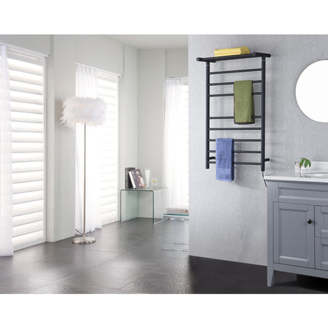 Eve 8-Bar Stainless Steel Wall Mounted Electric Towel Warmer Rack