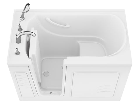 ANZZI Value Series 30 in. x 53 in. Left Drain Quick Fill Walk-In Soaking Tub in White