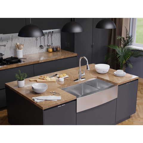 Sifo Hands Free Touchless 1-Handle Pull-Down Sprayer Kitchen Faucet with Motion Sense and Fan Sprayer