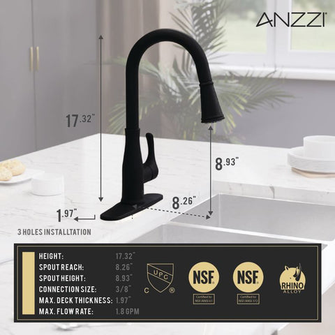 Sifo Hands Free Touchless 1-Handle Pull-Down Sprayer Kitchen Faucet with Motion Sense and Fan Sprayer