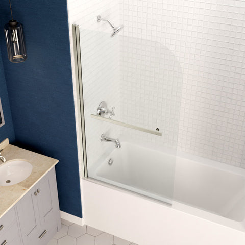 Anzzi 5 ft. Acrylic Rectangle Tub With 34 in. x 58 in. Frameless Tub Door