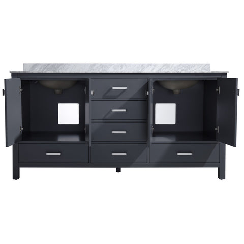 Chateau 72 in. W x 22 in. D Bathroom Vanity Set with Carrara Marble Top with White Sink