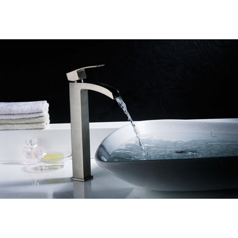L-AZ097BN - ANZZI Key Series Single Hole Single-Handle Vessel Bathroom Faucet in Brushed Nickel