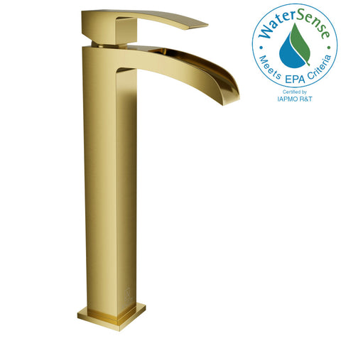 L-AZ097BG - ANZZI Key Series Single Hole Single-Handle Vessel Bathroom Faucet in Brushed Gold