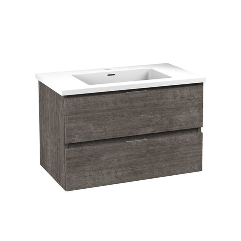 VT-CT30-GY - ANZZI Conques 30 in. W x 18 in. D x 20. in H Single Sink Bath Vanity Set in Rich Grey with White Top and Matching Mirror