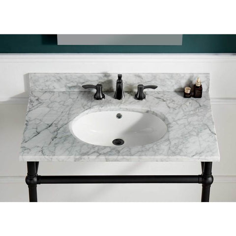 Verona 34.5 in. Console Sink with Carrara White Counter Top