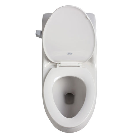 ANZZI 1-piece 1.28 GPF Single Flush Elongated Toilet in White