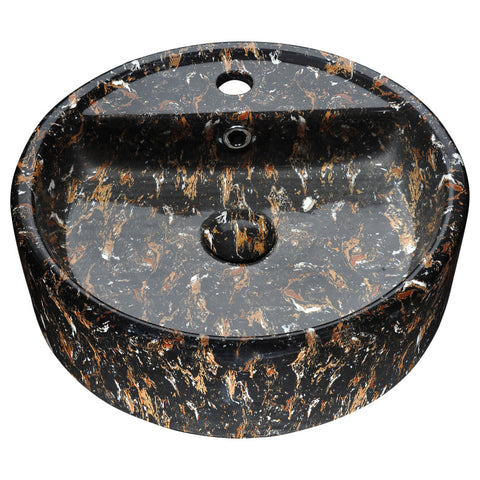 LS-AZ255 - ANZZI Rhapsody Series 17 in. Bathroom Vessel Sink with Matching Drain and Stain Resistant Surface in Neolith Marble Finish