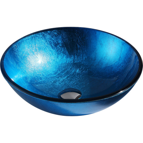 LS-AZ078 - ANZZI Arc Series Deco-Glass Vessel Sink in Lustrous Light Blue Finish