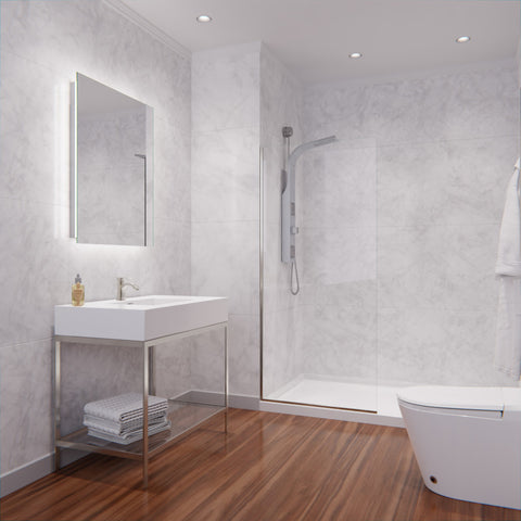 Aegis Series 34 in. by 74" Frameless Fixed Shower Screen