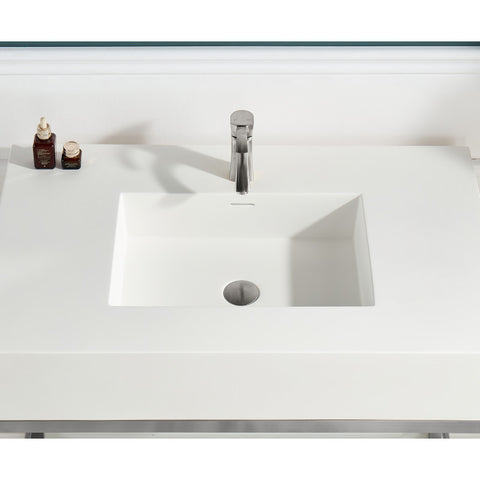 Ventura 36 in. Console Sink with Matte White Counter Top