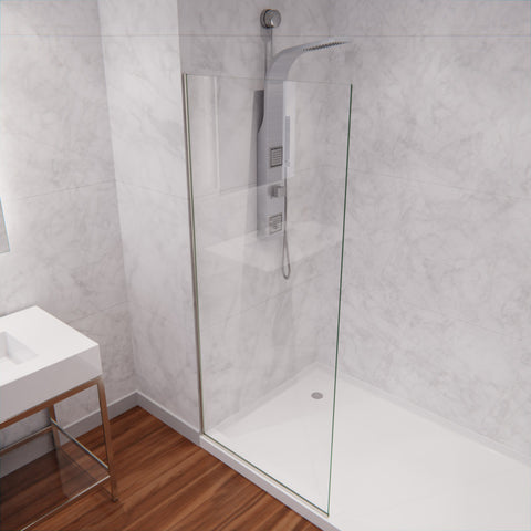 Aegis Series 34 in. by 74" Frameless Fixed Shower Screen