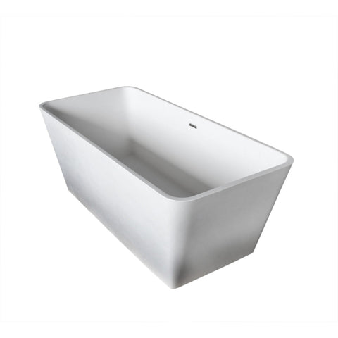 FT501-0025 - ANZZI Cenere 4.9 ft. Solid Surface Classic Soaking Bathtub in Matte White and Kros Faucet in Chrome