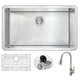 ANZZI VANGUARD Undermount 32 in. Single Bowl Kitchen Sink with Sails Faucet in Brushed Nickel