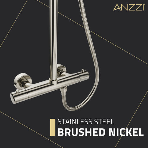 Heavy Rainfall Stainless Steel Shower Bar with Hand Sprayer