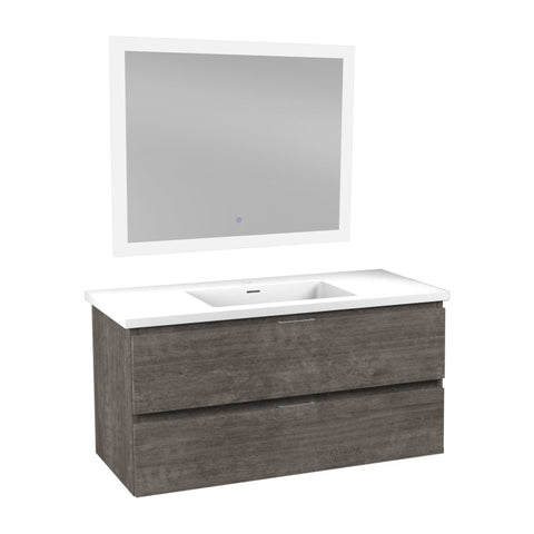 39 in W x 20 in H x 18 in D Bath Vanity with Cultured Marble Vanity Top in White with White Basin & Mirror