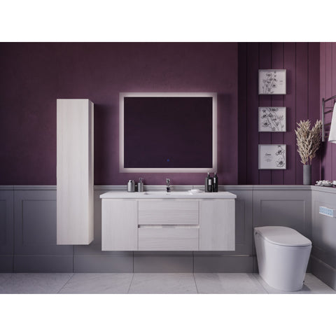 48 in. W x 20 in. H x 18 in. D Bath Vanity Set with Vanity Top in White with White Basin and Mirror