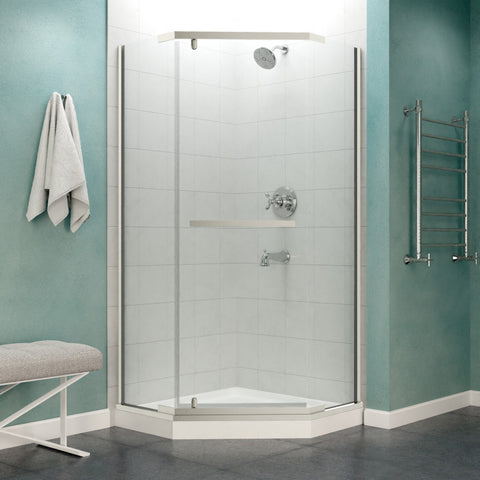 Castle Series 49 in. x 72 in. Semi-Frameless Shower Door with TSUNAMI GUARD