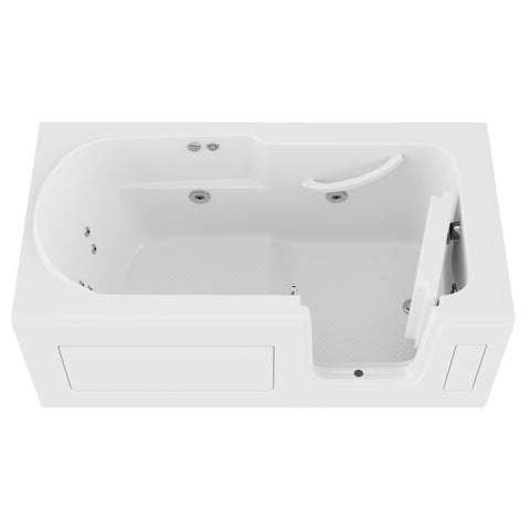 AMZ3060SIRWH - ANZZI 30 in. x 60 in. Right Drain Step-In Walk-In Whirlpool Tub with Low Entry Threshold in White