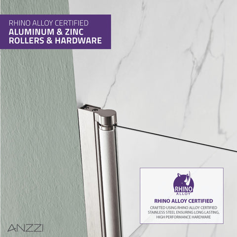 Anzzi 5 ft. Acrylic Rectangle Tub With 34 in. x 58 in. Frameless Tub Door