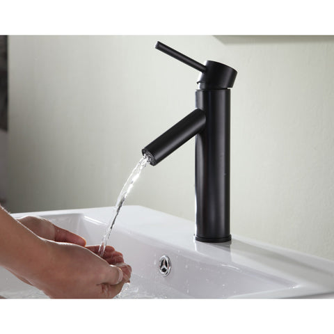 L-AZ110ORB - ANZZI Valle Series Single Handle Single Hole Deck Mount Bathroom Sink Faucet with Ceramic Disk Included in Oil Rubbed Bronze