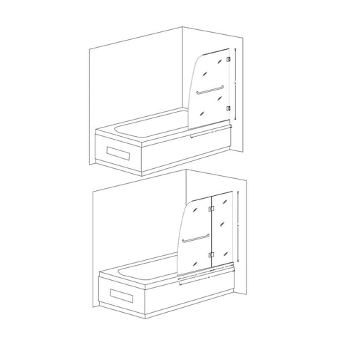 Herald Series 48 in. by 58 in. Frameless Hinged Tub Door