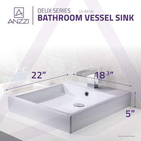 Deux Series Ceramic Vessel Sink in White