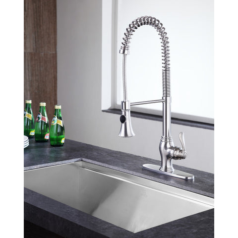 KF-AZ209BN - ANZZI Bastion Single Handle Standard Kitchen Faucet in Brushed Nickel