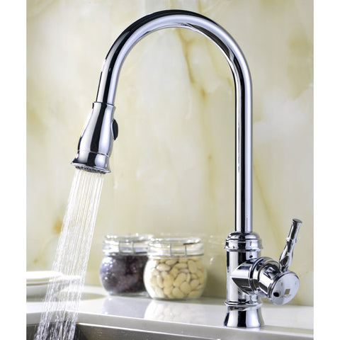 ANZZI Elysian Farmhouse 36 in. Kitchen Sink with Sails Faucet in Polished Chrome