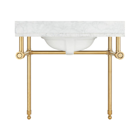 Verona 34.5 in. Console Sink with Carrara White Counter Top
