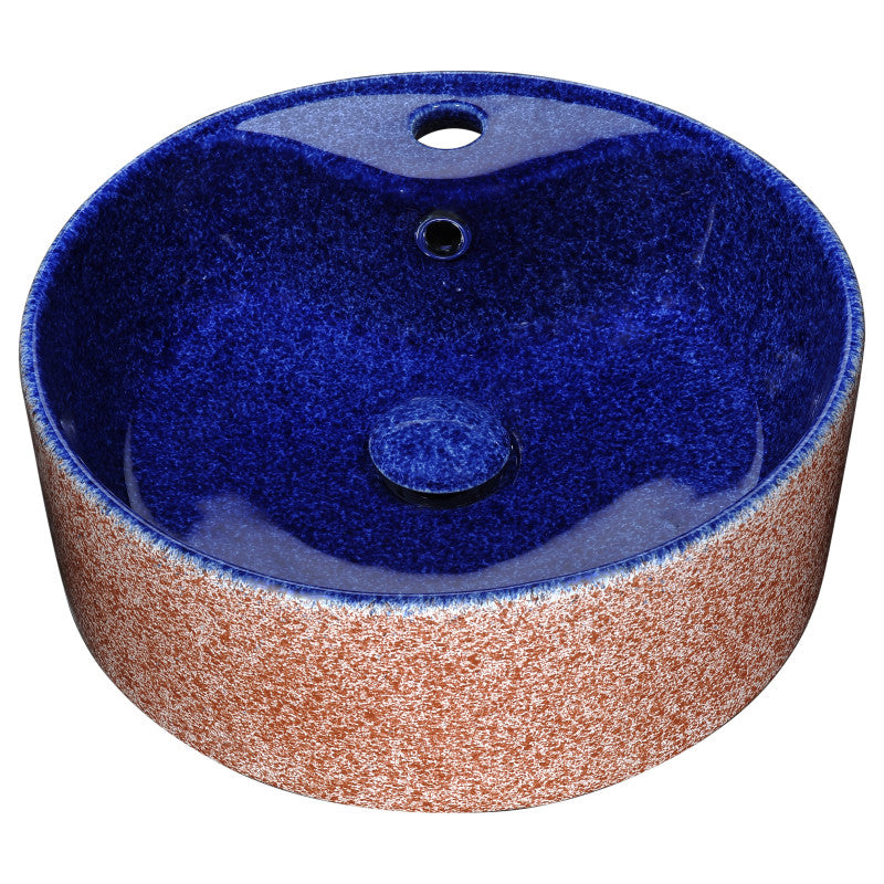 ANZZI Regal Crown Series Ceramic Vessel Sink in Royal Blue Finish