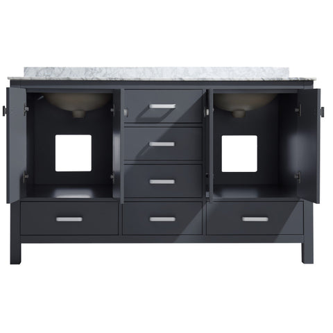 Chateau 60 in. W x 22 in. D Bathroom Vanity Set with Carrara Marble Top with White Sink