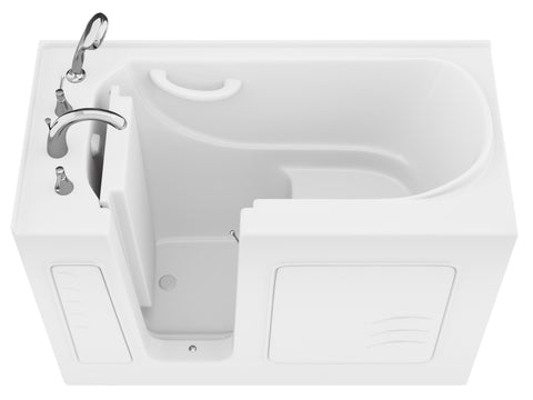 Builder's Choice 53 in. Left Drain Quick Fill Walk-In Soaking Bath Tub in White