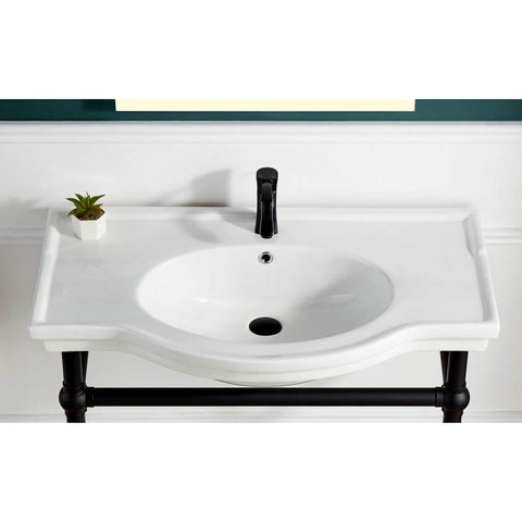 Viola 34.5 in. Console Sink with Ceramic Counter Top