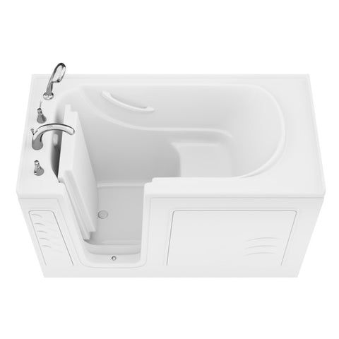 AZB3060LWS - ANZZI Value Series 30 in. x 60 in. Left Drain Quick Fill Walk-In Soaking Tub in White