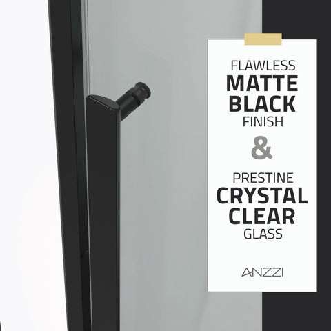 ANZZI Stellar Series 60 in. x 76 in. Frameless Sliding Shower Door with Handle