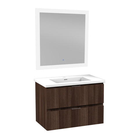 30 in W x 20 in H x 18 in D Bath Vanity with Cultured Marble Vanity Top in White with White Basin & Mirror