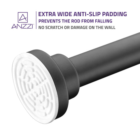 ANZZI 35-55 Inches Shower Curtain Rod with Shower Hooks